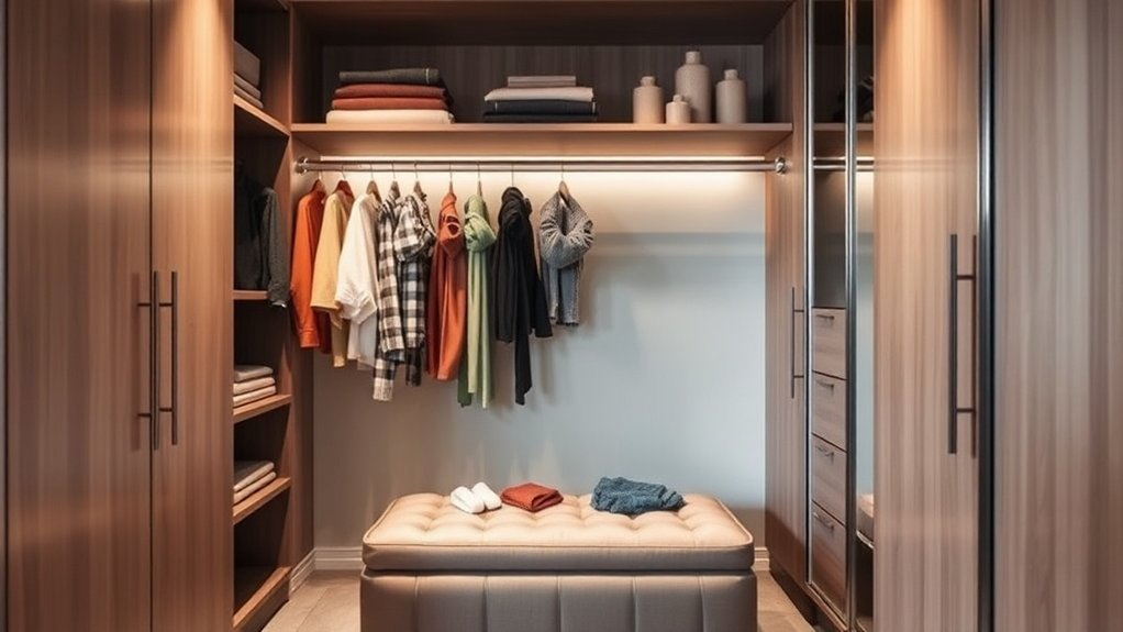 maximize closet with multi functional furniture