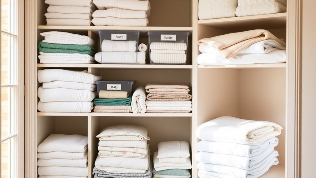 maximize linen closet space