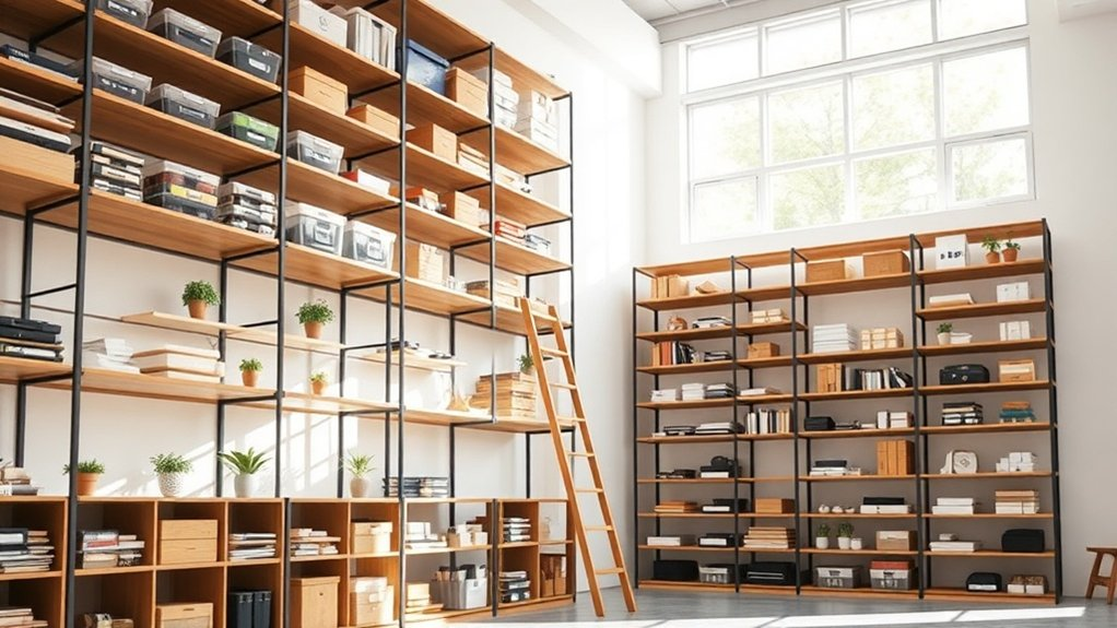 maximize space with shelving