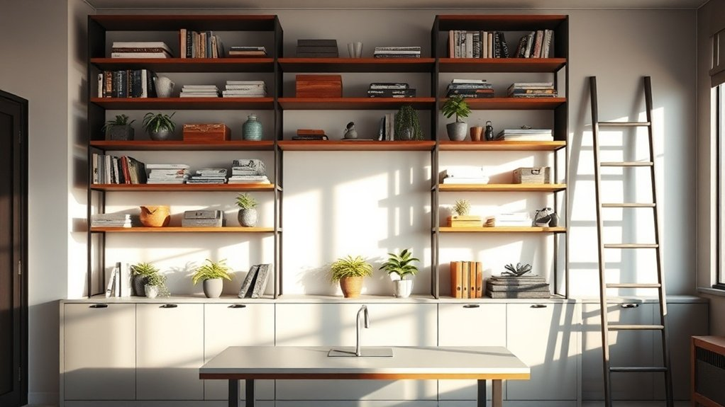 maximize space with shelving