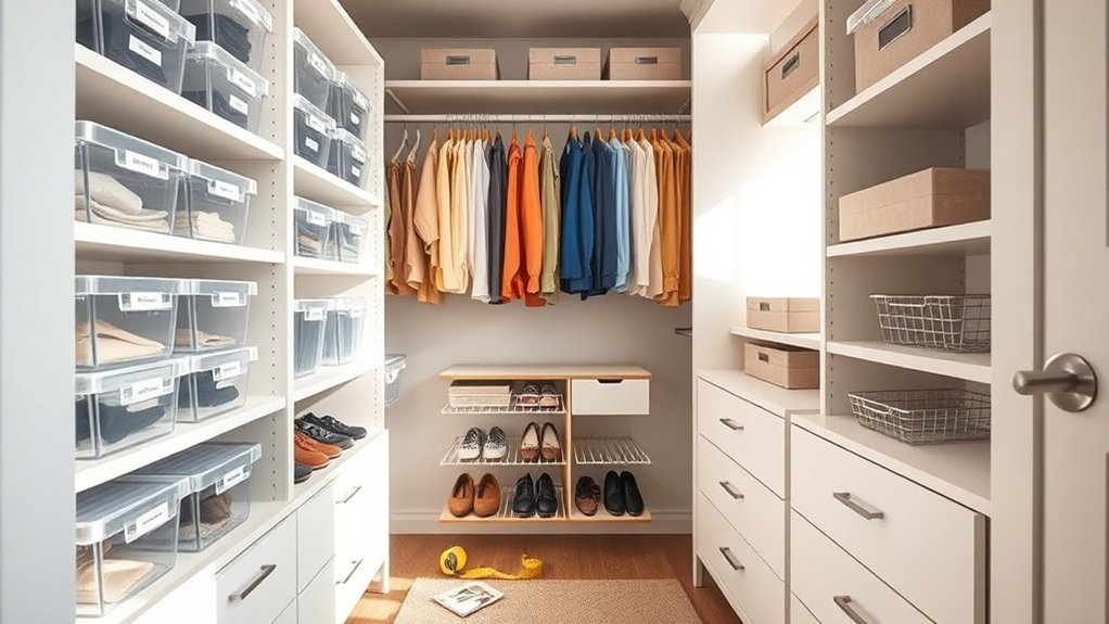 measure closet for organization