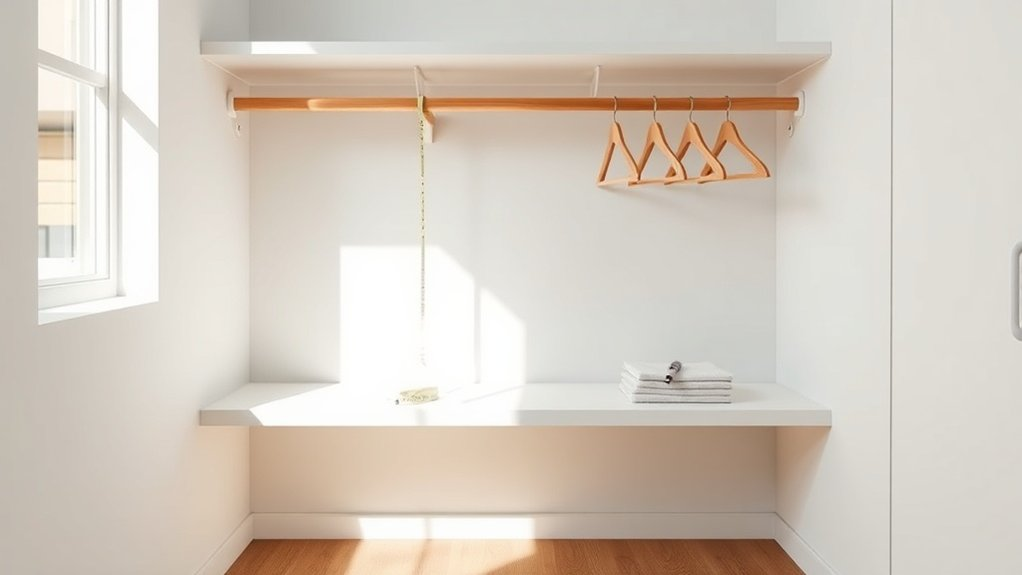 measure closet usable space