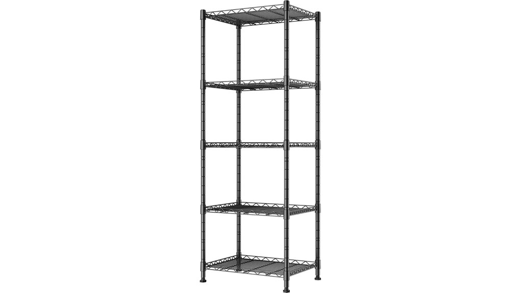 metal storage rack black