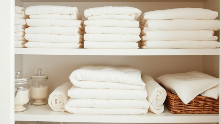 minimalist linen closet organization
