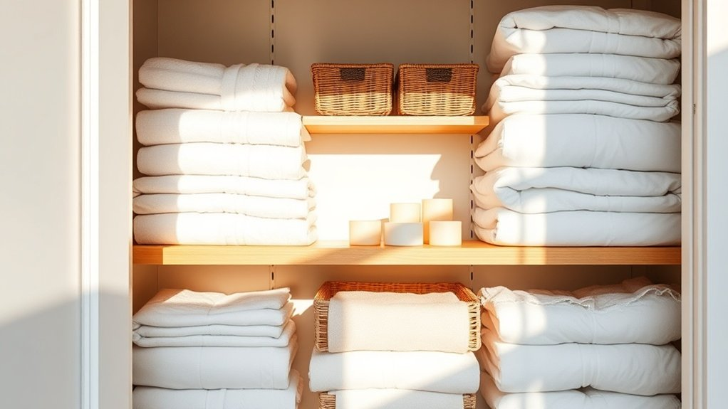 neat linen closet solutions