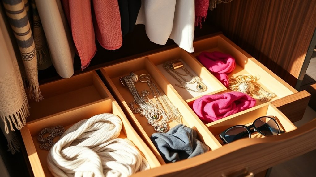 organize accessories with dividers