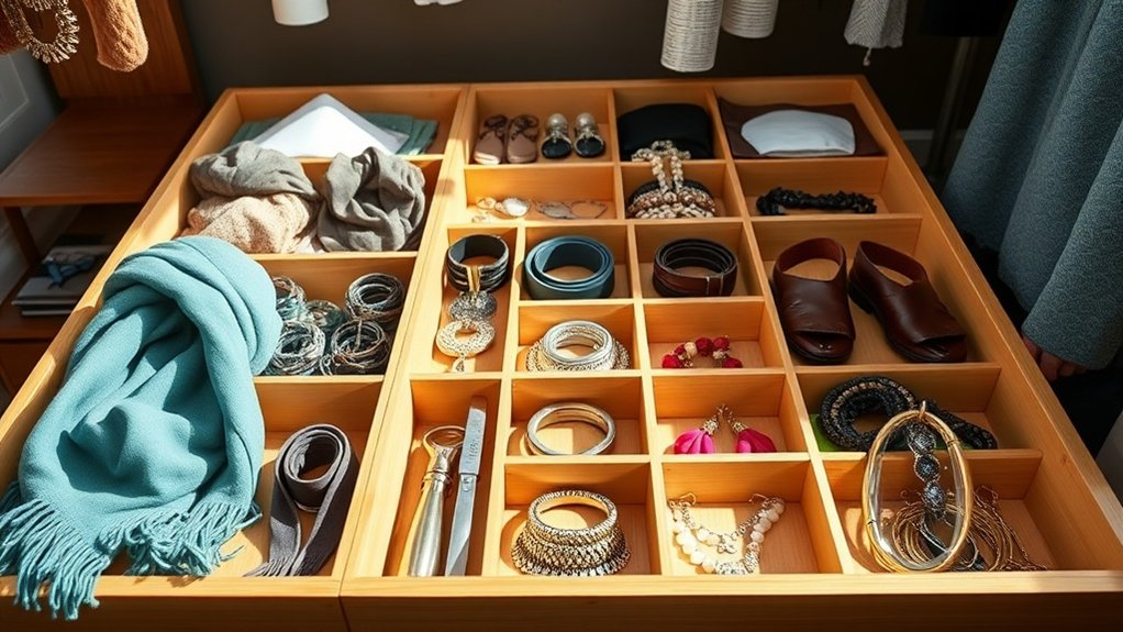 organize accessories with dividers