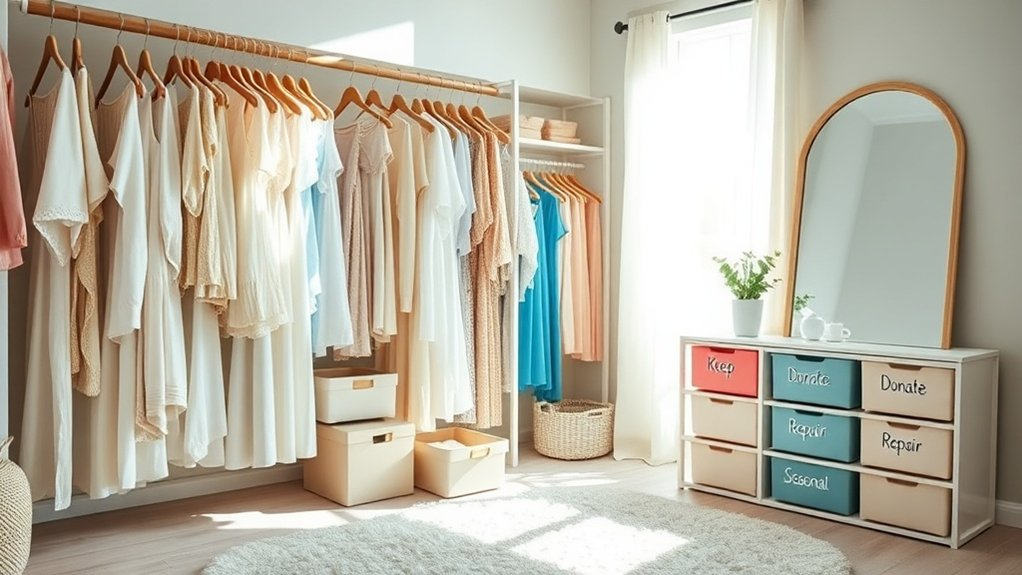 organize closet by categories