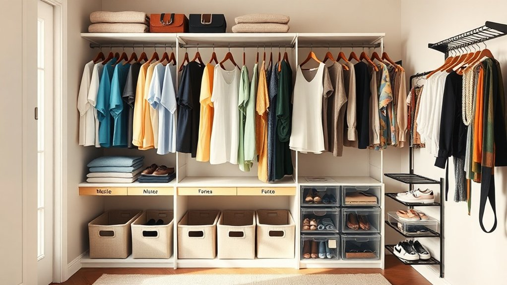 organize closet by zones