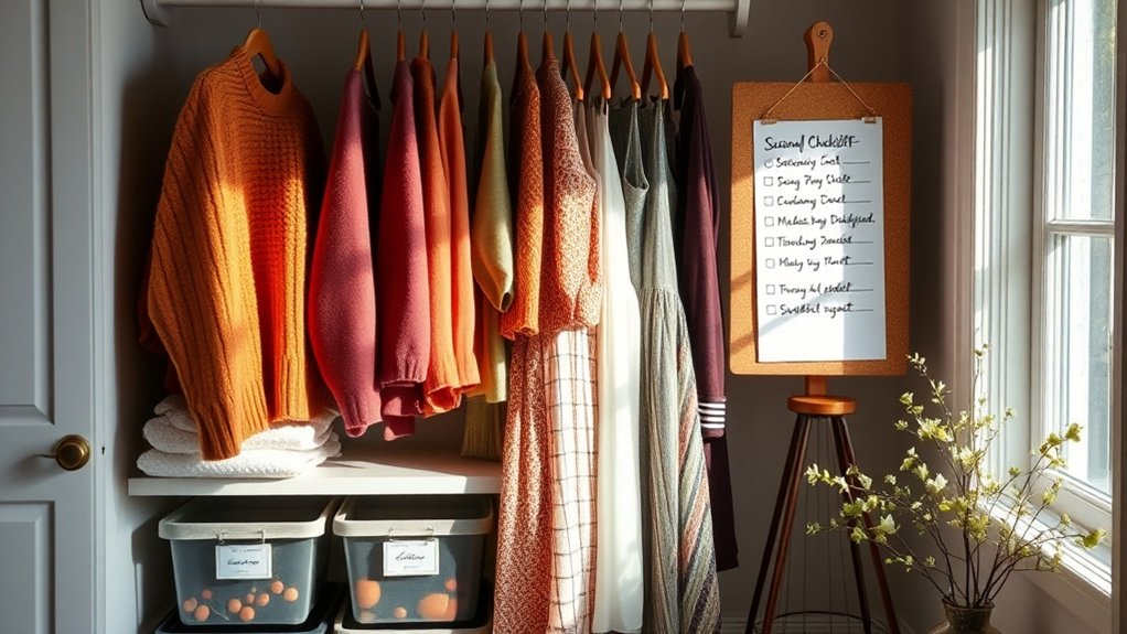 organize closet with checklist