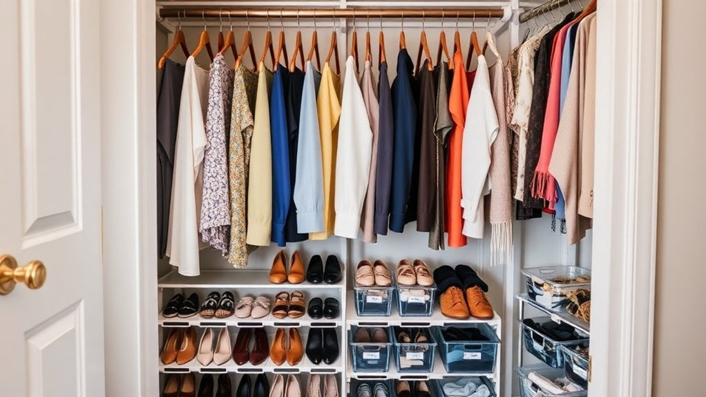 organize closet with creativity