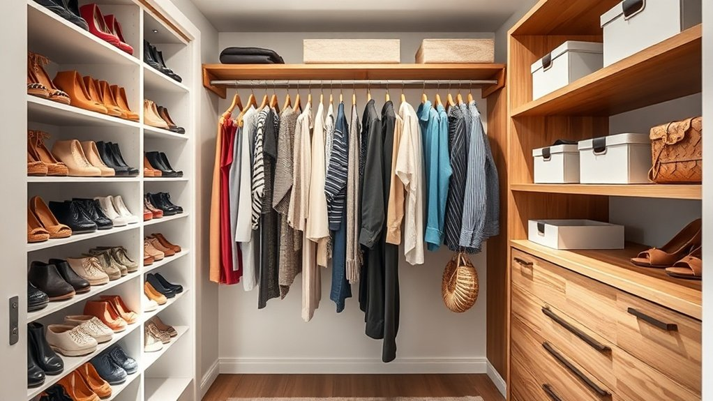 organize closet with key zones