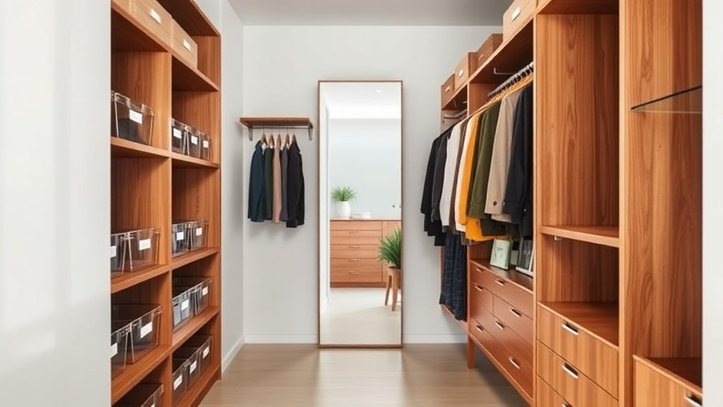 organize closets with bins