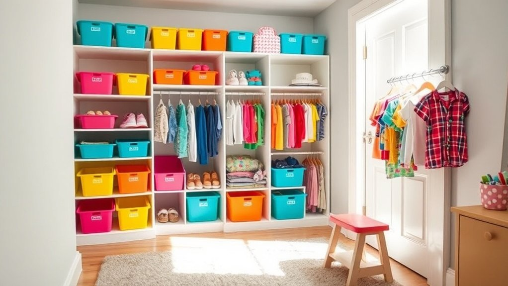 organize kids closet together