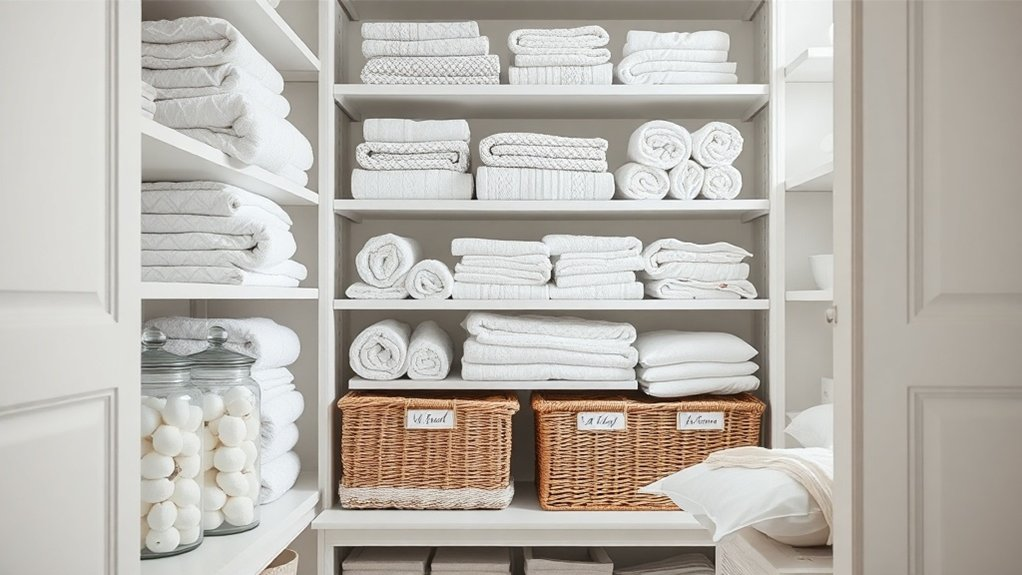 organize linen closet efficiently