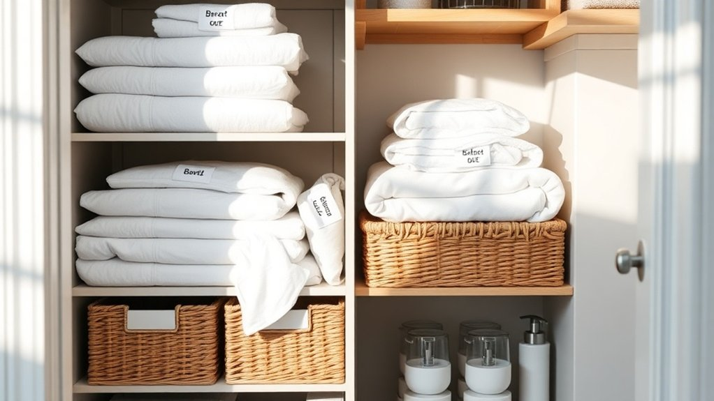 organize linen closet efficiently