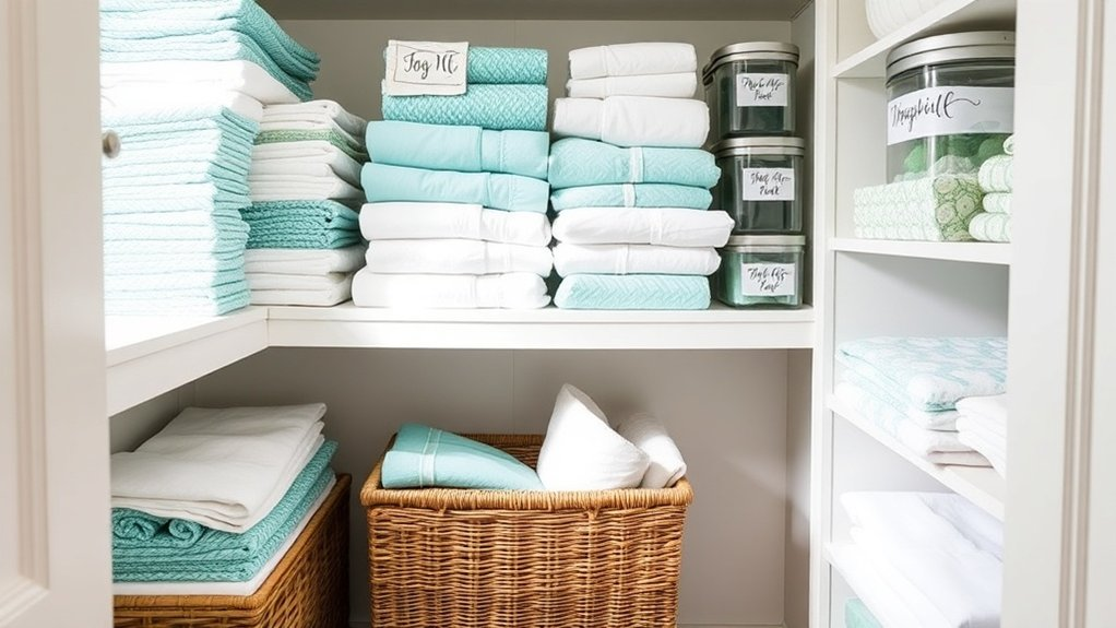 organize linens for efficiency