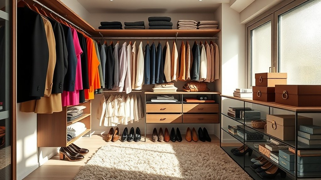 organize wardrobe by categories