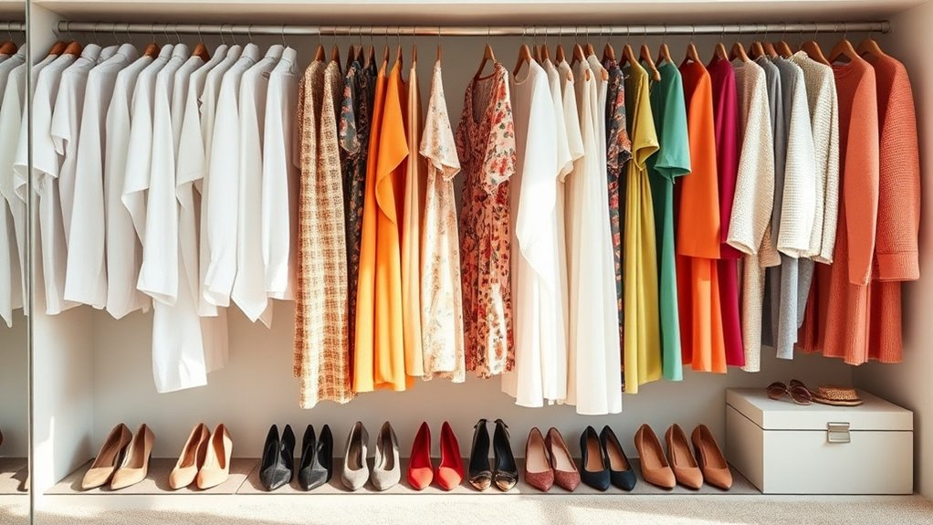 organize wardrobe by type