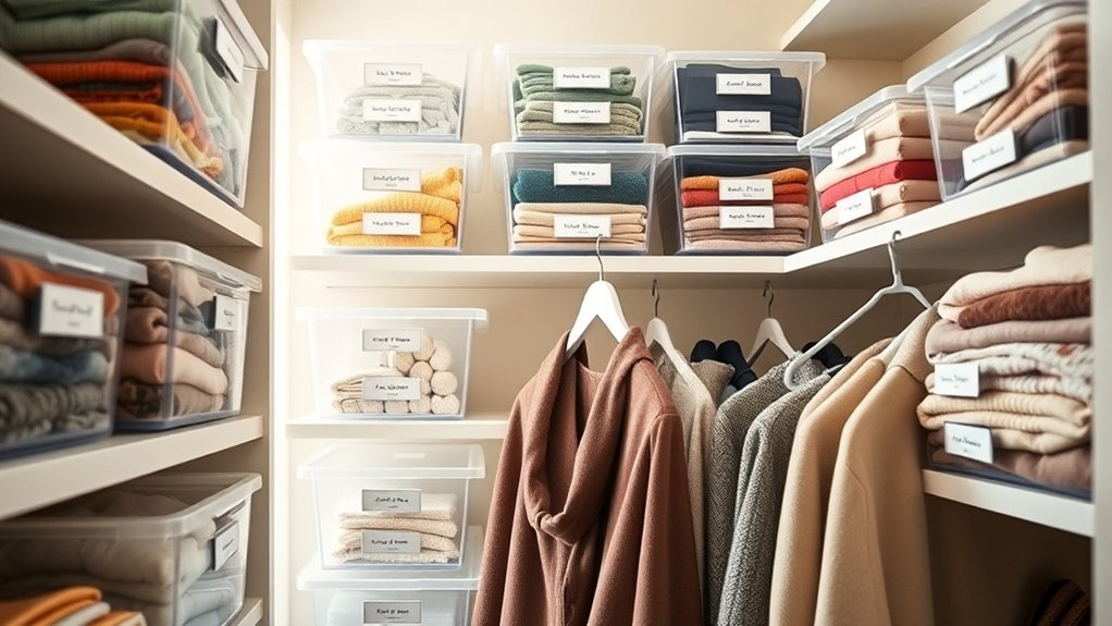 organize with clear bins