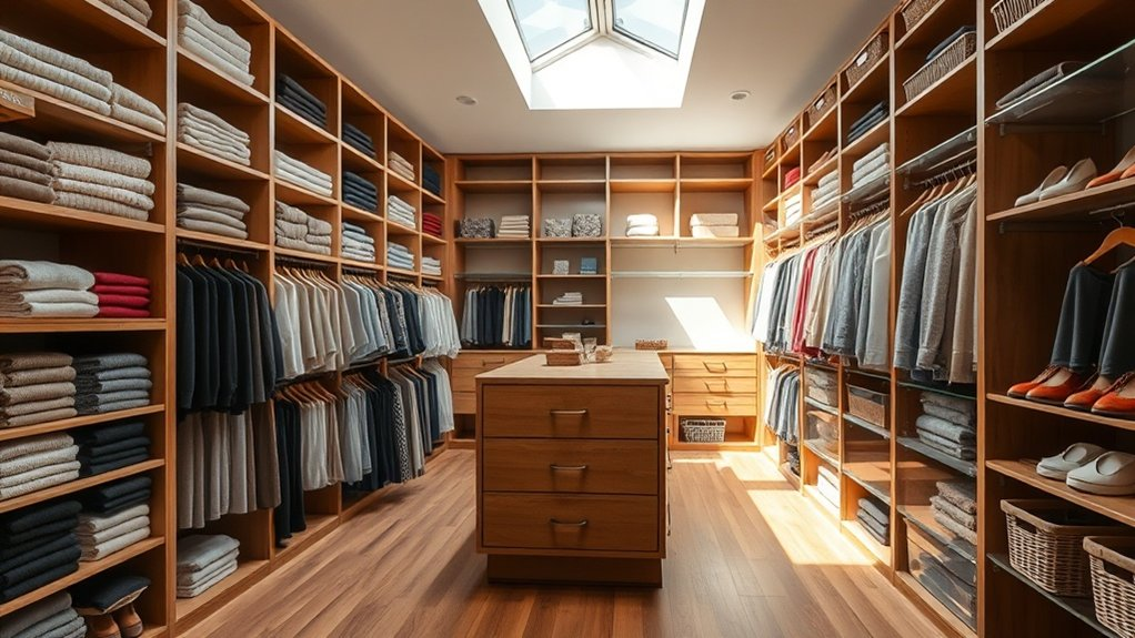 organized accessible walk in closet