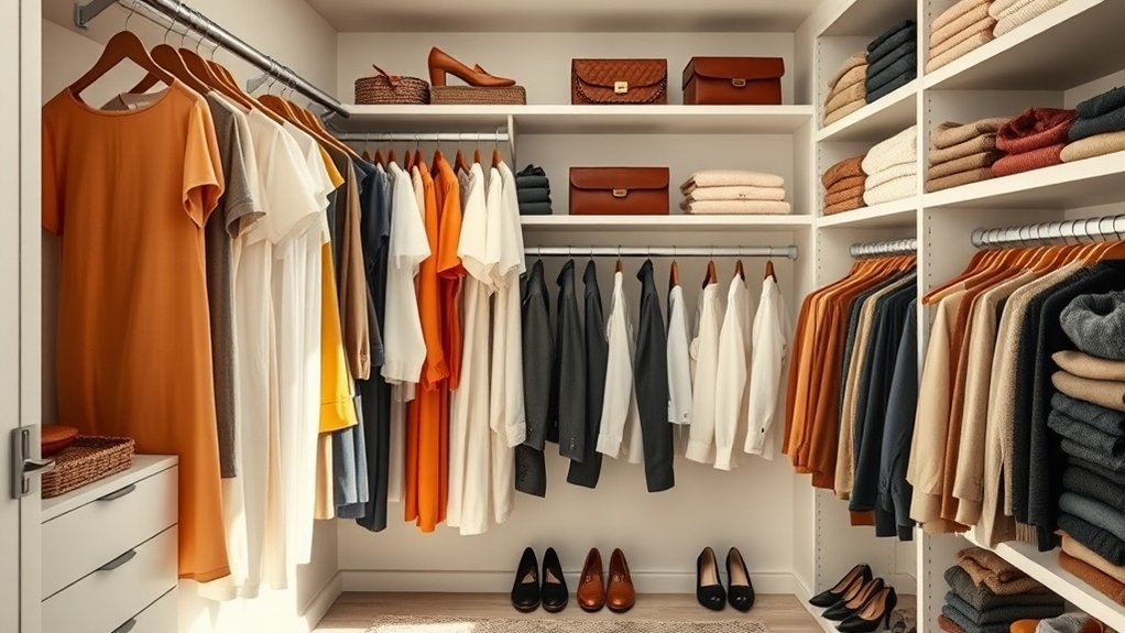 organized closet by season