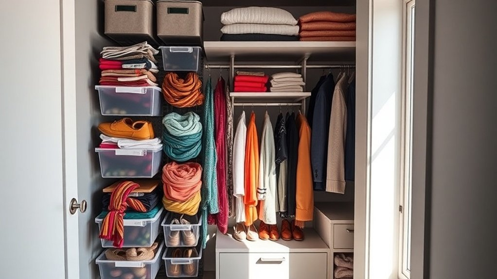 organized closet in tight spaces