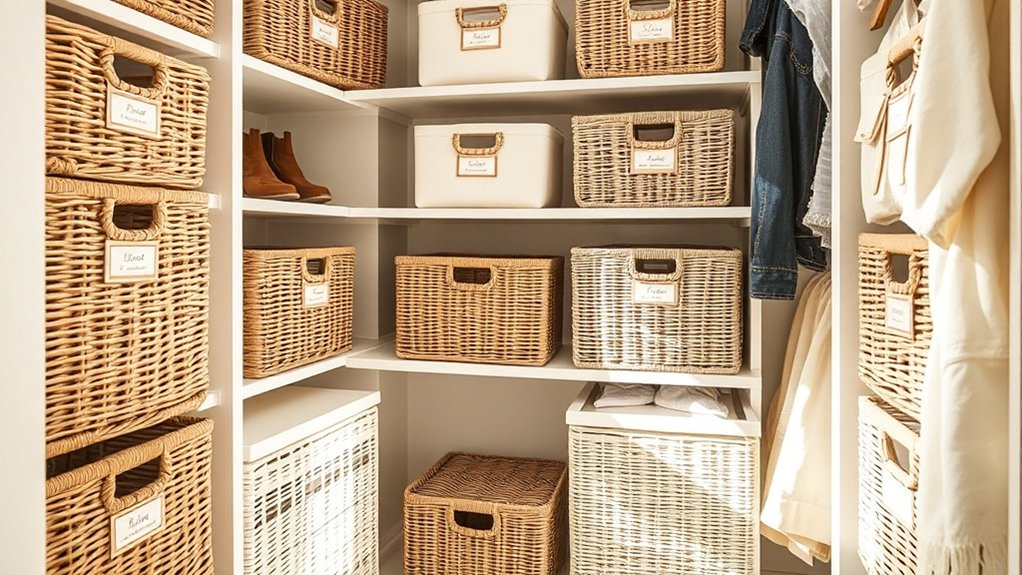 organized closet with categorization
