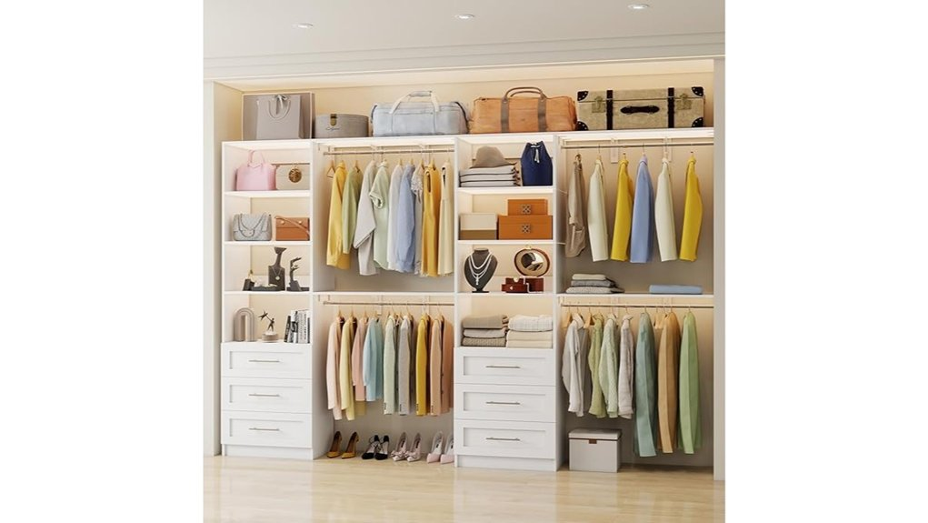 organized closet with drawers