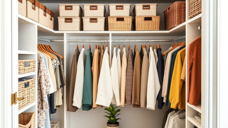 organized closet with storage