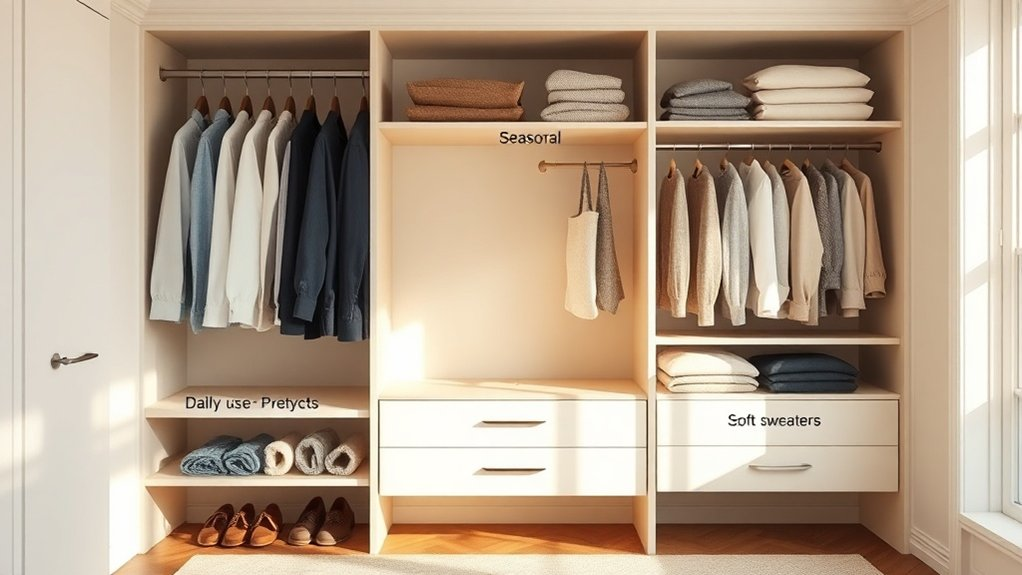 organized closet zones strategy