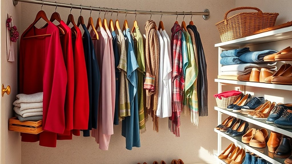 organized clothing storage zones