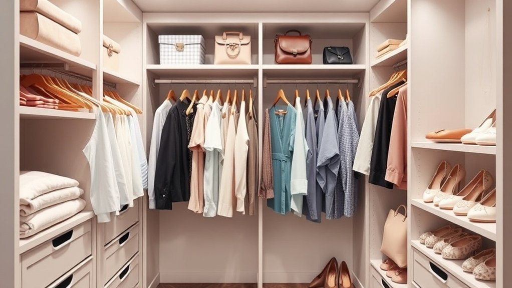 organized clothing storage zones