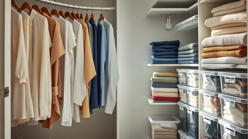 organized clothing storage zones