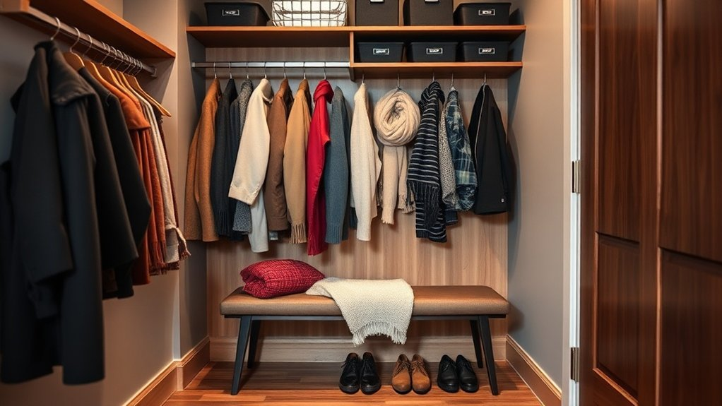 organized coat closet system