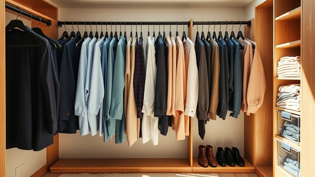 organized color coded closet solutions