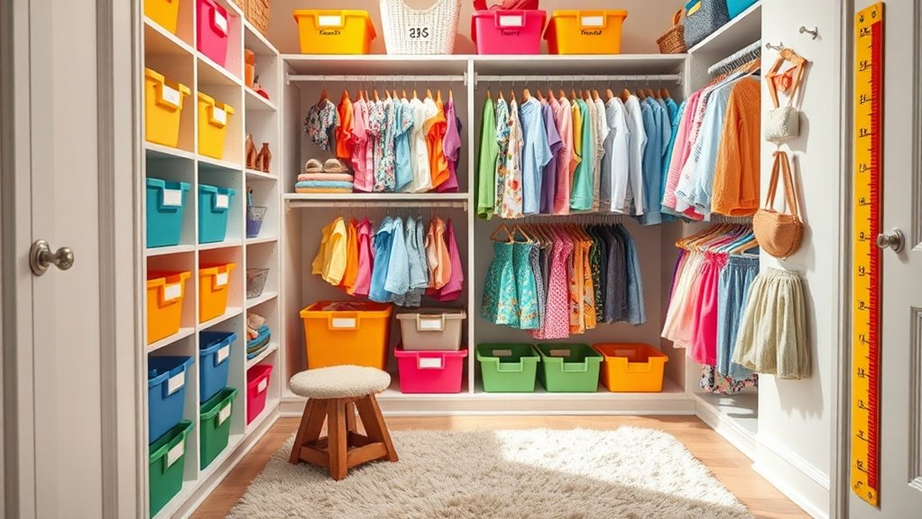 organized kids clothing rotation