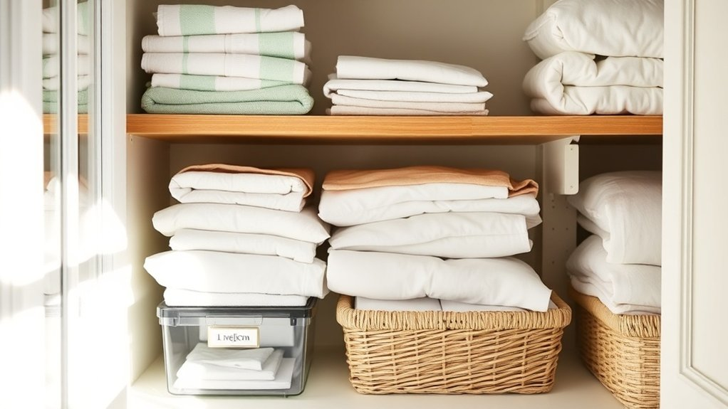 organized linen closet essentials