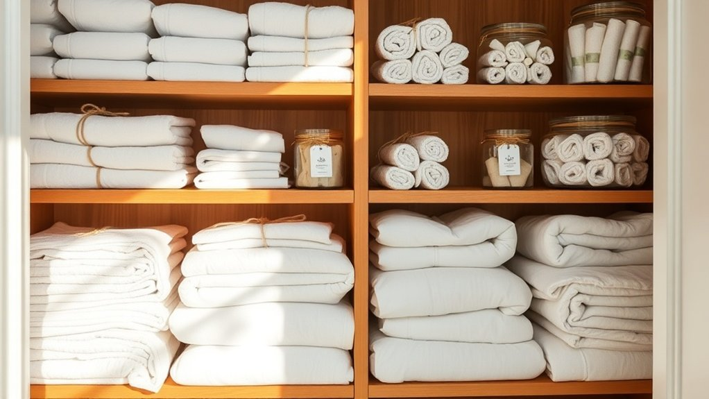 organized linen closet routine