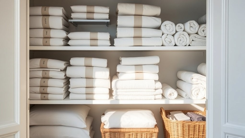 organized linens for efficiency