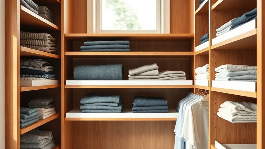 organized shelves with dividers