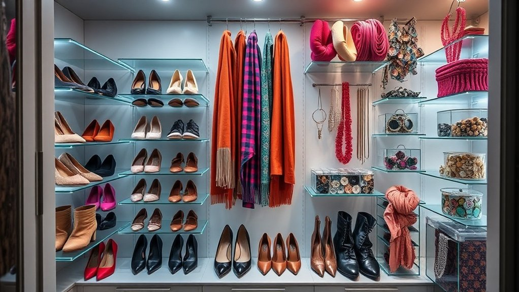 organized shoe and accessory storage