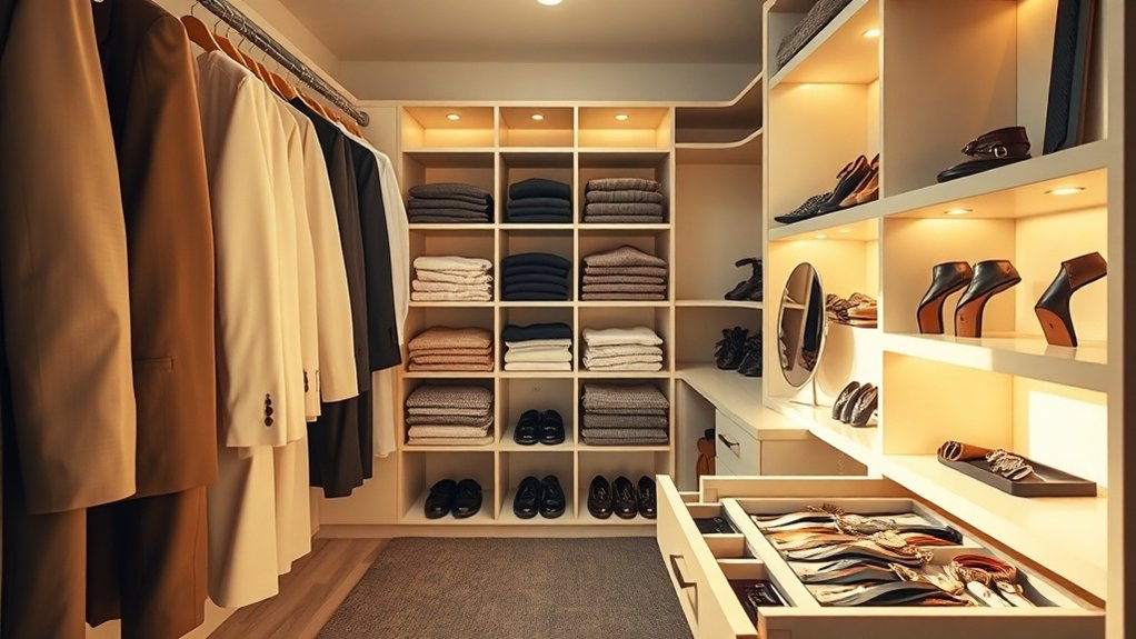 organized zoned closet layout