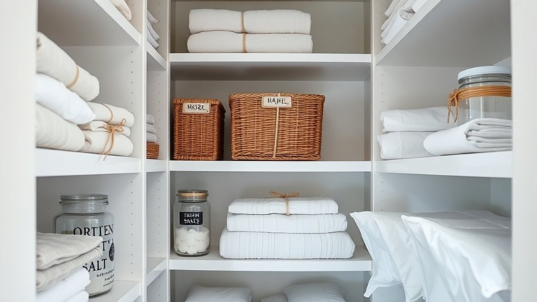 organizing a linen closet