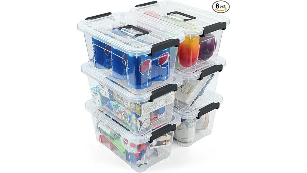 plastic storage bins set