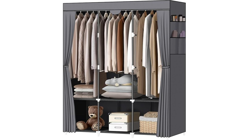 portable closet with shelves