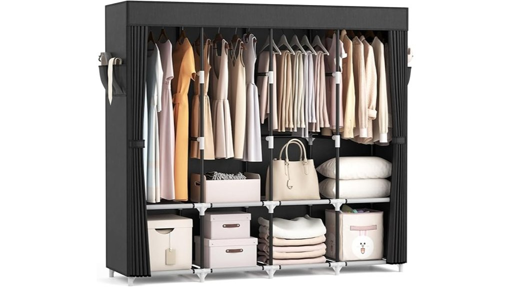 portable closet with shelves