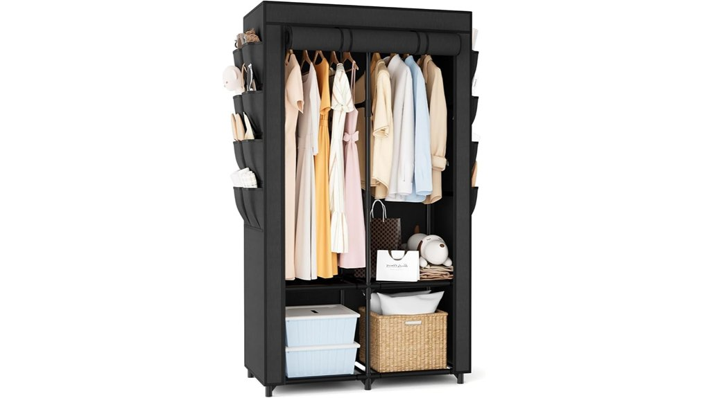 portable closet with shelves