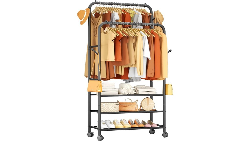 portable wheeled garment rack