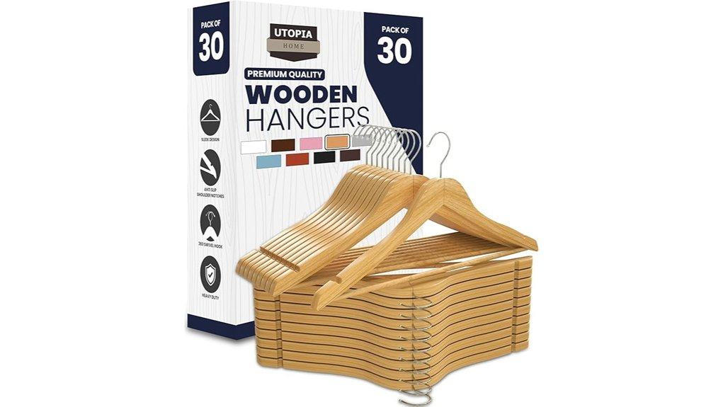 premium wooden hangers pack